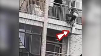凡人英雄！女童被卡阳台工人用塔吊空降救援