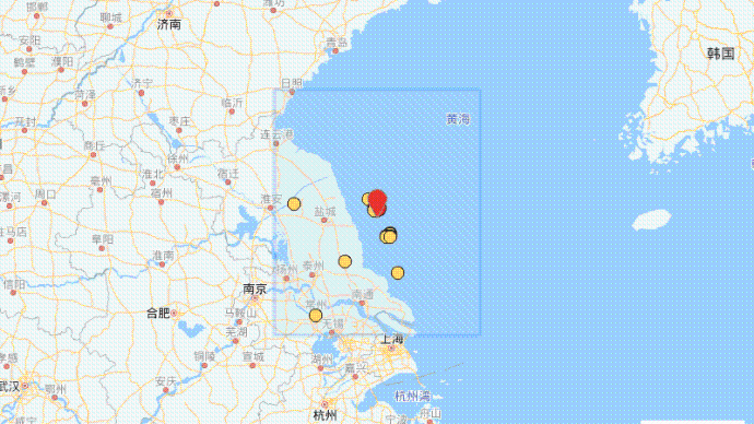 江苏盐城市大丰区海域发生3.1级地震，震源深度19千米