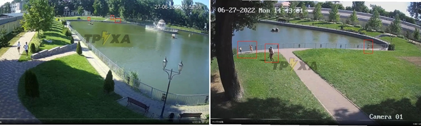 左：湖南岸摄像头；右：湖北岸摄像头。
