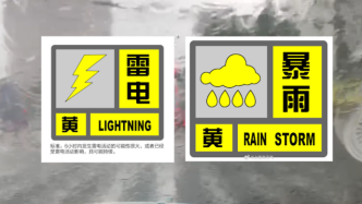 上海发布暴雨黄色预警，目前“雷电”+“暴雨”双预警高挂