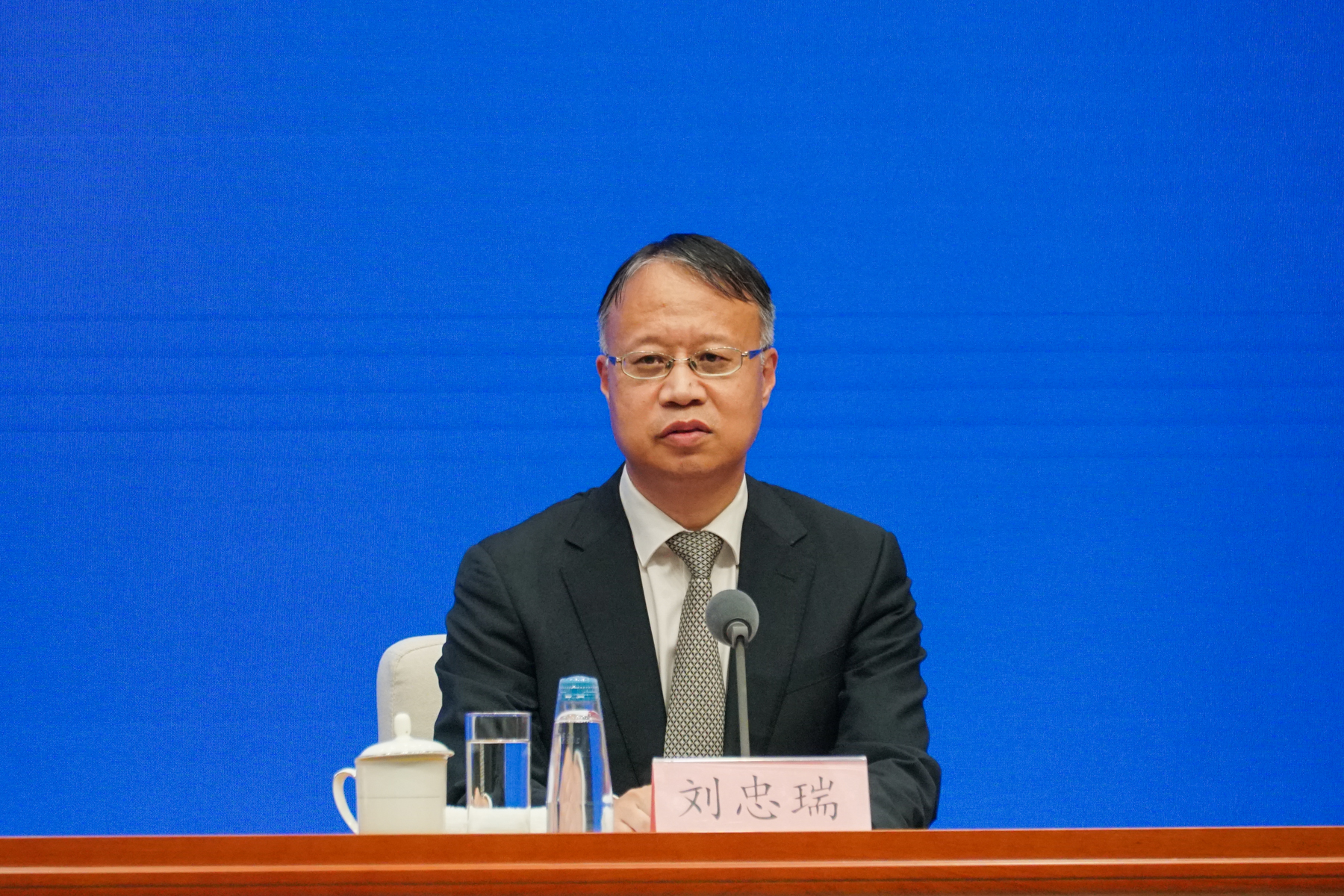 Liu Zhongrui, head of the statistical information and risk monitoring department of the China Banking and Insurance Regulatory Commission, photographed by reporter Zhou Yi