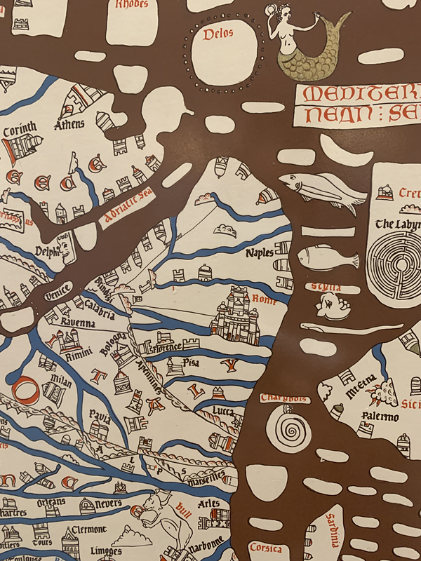 “英文版”的赫里福德世界地图细节