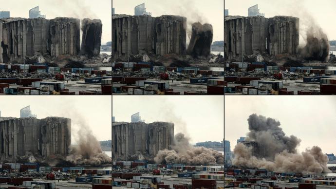 早安·世界｜贝鲁特港大爆炸两周年：遗存谷物筒仓又发生坍塌