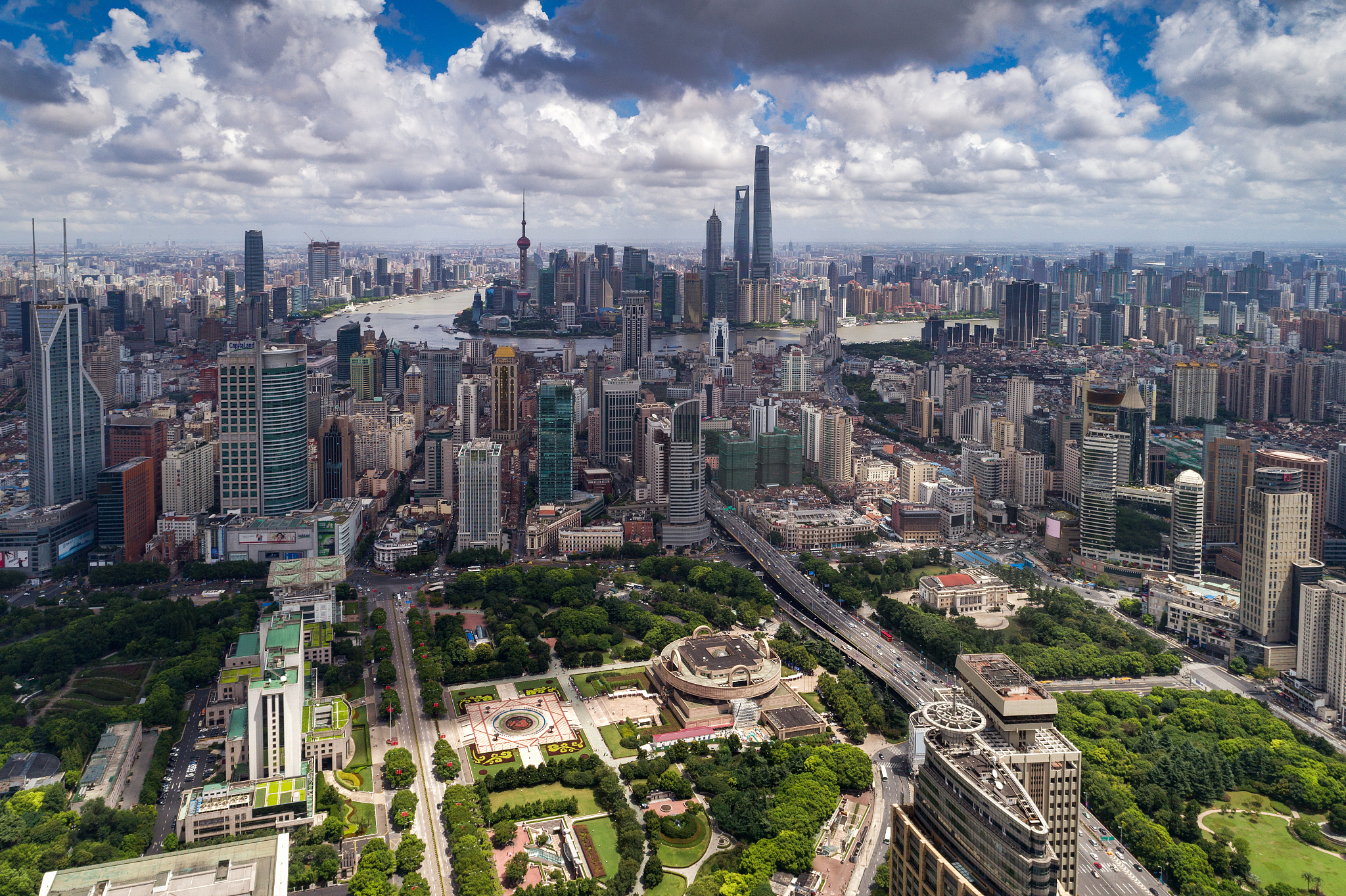 上海市区俯视 视觉中国 费力图