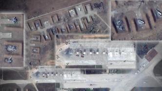 卫星拍摄爆炸后克里米亚空军基地，照片显示至少十架战机被毁