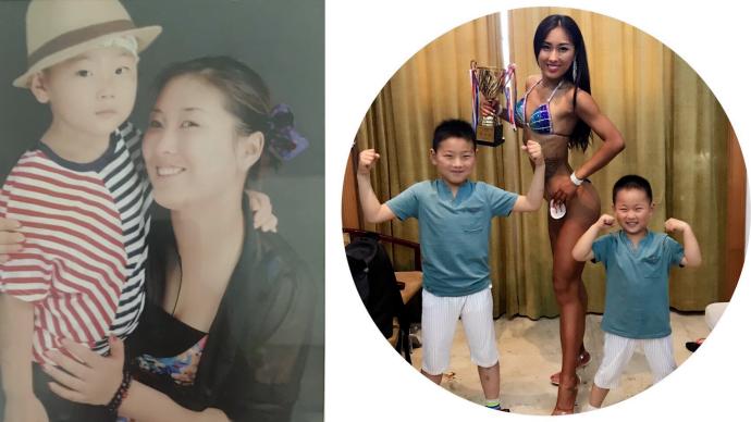 二胎妈妈从200斤练成健美冠军，儿子：她就像超人