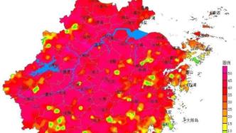 浙江全省平均高溫日數已達38天，比常年同期偏多一倍