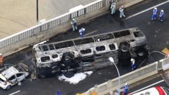 日媒：日本名古屋一大巴侧翻起火，已致2死9伤