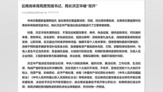 云南体育局原局长洪正华被双开：窃取检举材料，瞒报境外存款