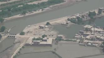航拍巴基斯坦南部灾情：多地仍遭洪水围困