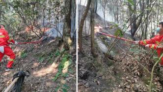江西修水西港镇发生森林火灾，37名退伍军人及干部奋力扑救