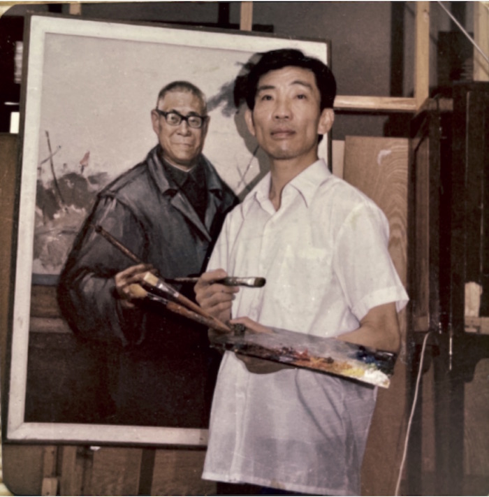 1978 年 5 月马玉如为潘天寿先生画肖像
