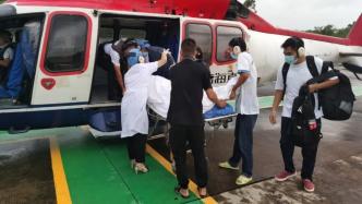 涠洲岛一岛民脑出血并脑疝，管委会协调直升机送往北海市救治