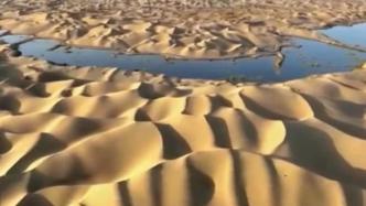 新疆塔里木河水量剧增，塔克拉玛干沙漠出现众多湖泊