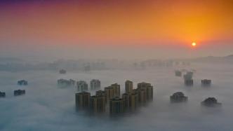 重庆现平流雾奇幻景观，云海缥缈宛如仙境
