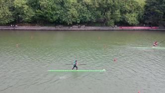 廣西民運會上演“水上功夫”獨竹漂