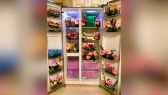 女子生日老公准备一冰箱鲜花礼物：在一起八年，每年都有惊喜