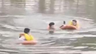 3消防员跳冰河救落水女子