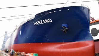 93000立方米，世界最大双燃料液化气船今在江南造船出坞
