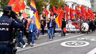 西班牙民众举行示威抗议君主制