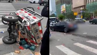 湛江一路口发生轿车冲撞事故，多人受伤