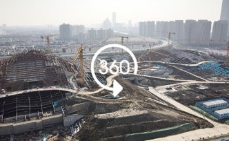 360°全景|最新进展!世博文化公园双子山表皮结构封顶