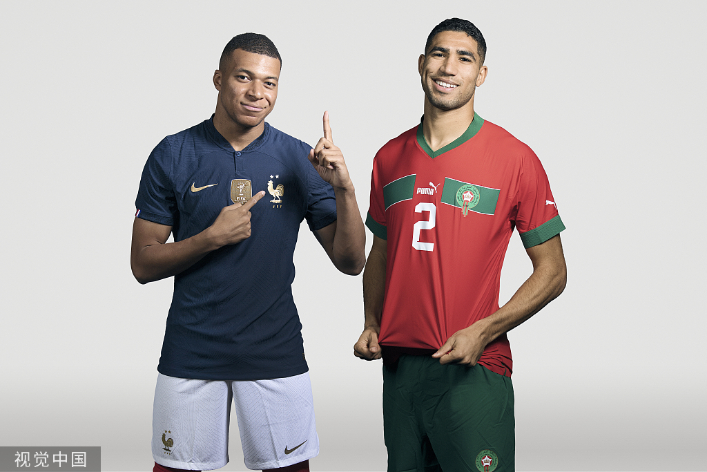 姆巴佩祝贺阿什拉夫当选非洲足球先生：爱你，你是非洲之王_世界杯法国对摩洛哥_姆巴佩阿什拉夫对决