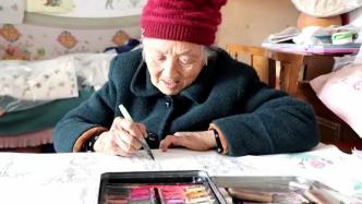 83岁老人零基础自学画画，5年创作百余幅作品