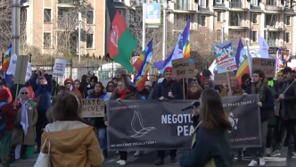 停止对乌军援！比利时民众举行反北约抗议