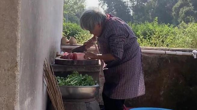 孙子随口说想吃饺子，83岁奶奶忙活一早上