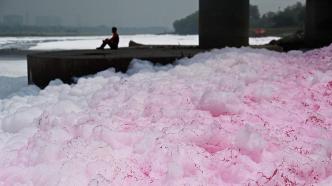 早安·世界｜触目惊心！印度亚穆纳河遭受污染泛有色泡沫