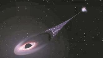 一个“失控”的黑洞逃离宿主星系，在太空中狂奔