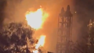 美国迪士尼乐园13米机器龙起火，观众以为是表演新桥段