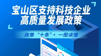 一图读懂｜上海宝山区推出10条支持科技企业高质量发展政策