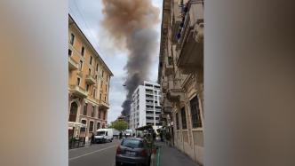 意大利米兰市中心发生爆炸，多辆车被毁