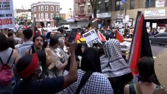 纽约民众走上街头，纪念巴勒斯坦灾难日