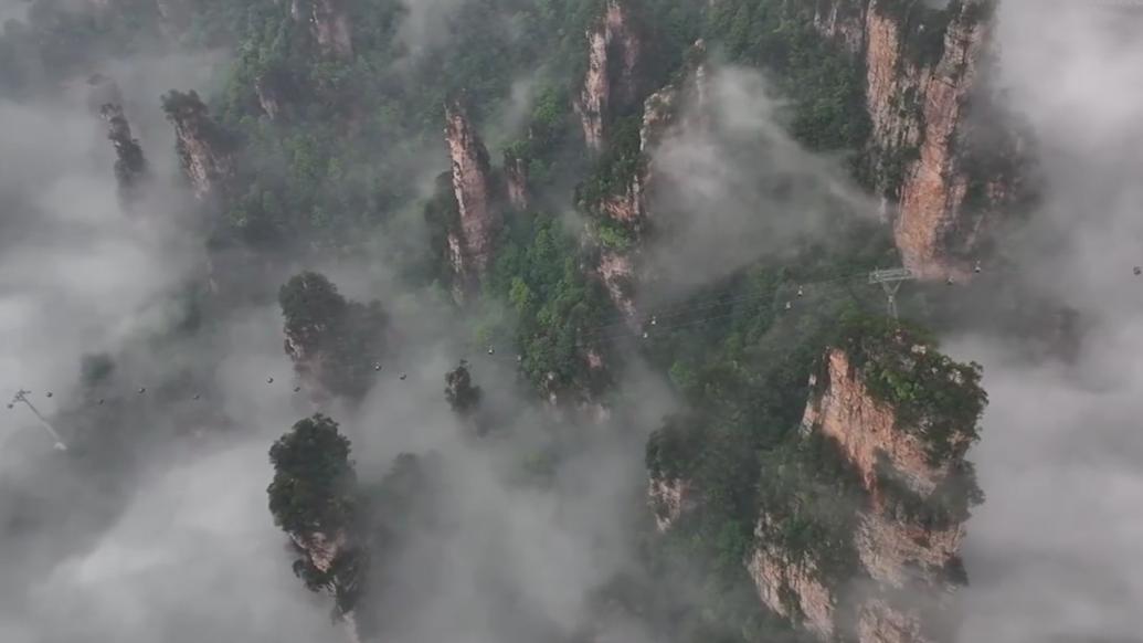 湖南张家界云海宛若水墨画卷