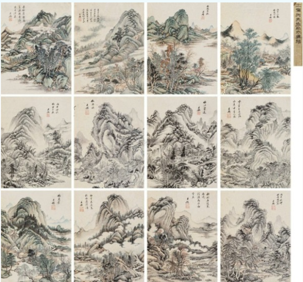 高い素材 作者不明 絹本肉筆掛軸 中国上海の画家？ 朱淵谷？ 絵画