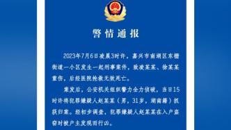 嘉兴南湖警方：31岁男子入户盗窃被户主发现，杀害两人
