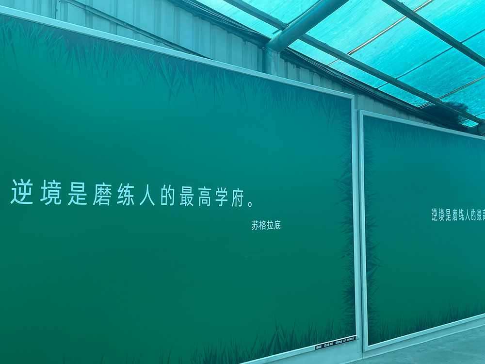 “临时半岛体育”十年上海这条地铁换乘通道装电扇了还贴上了名言警句(图2)