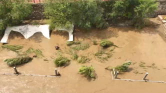 视频丨山西盂县：强降雨致滹沱河水位暴涨，道路损毁农田被淹