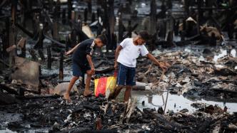 早安·世界｜巴西港口城市桑托斯发生大火，逾百户家庭受灾