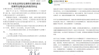 张稀哲被停赛7场罚款7万元，北京国安俱乐部：深感遗憾与不解