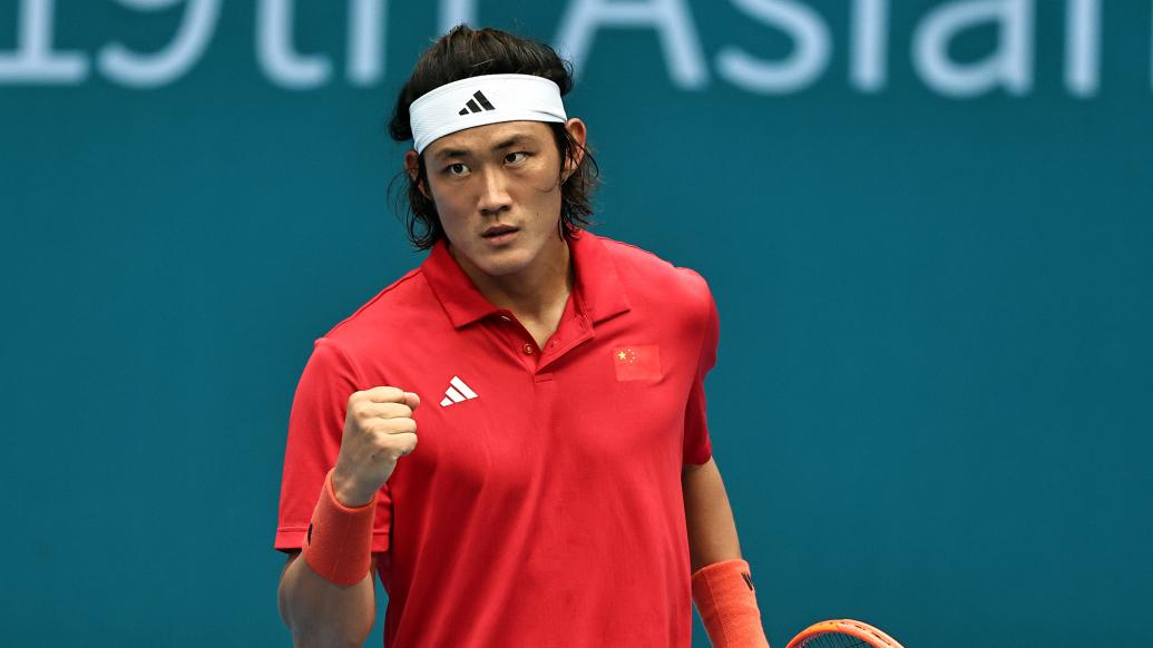 张之臻2-0绵贯阳介，中国选手29年后再夺亚运男网金牌