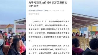 内蒙古额济纳胡杨林旅游区游客排长队被通报批评，景区致歉