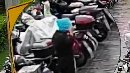 为躲避监控，上海一男子头戴鞋套盗窃多辆电瓶车被刑拘