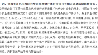 河南鄢陵县要求代理银行垫付资金且长期未清算