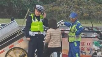 女子上海街头骑电动行李箱被拦，反问交警“你来接我上班吗？”
