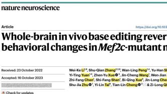 上海团队发现自闭症新基因位点，首次用基因编辑改善小鼠自闭行为
