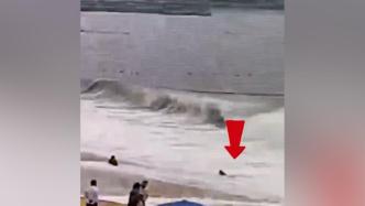大梅沙一游客近海拍照时被海浪卷走，救生员火速下海救回